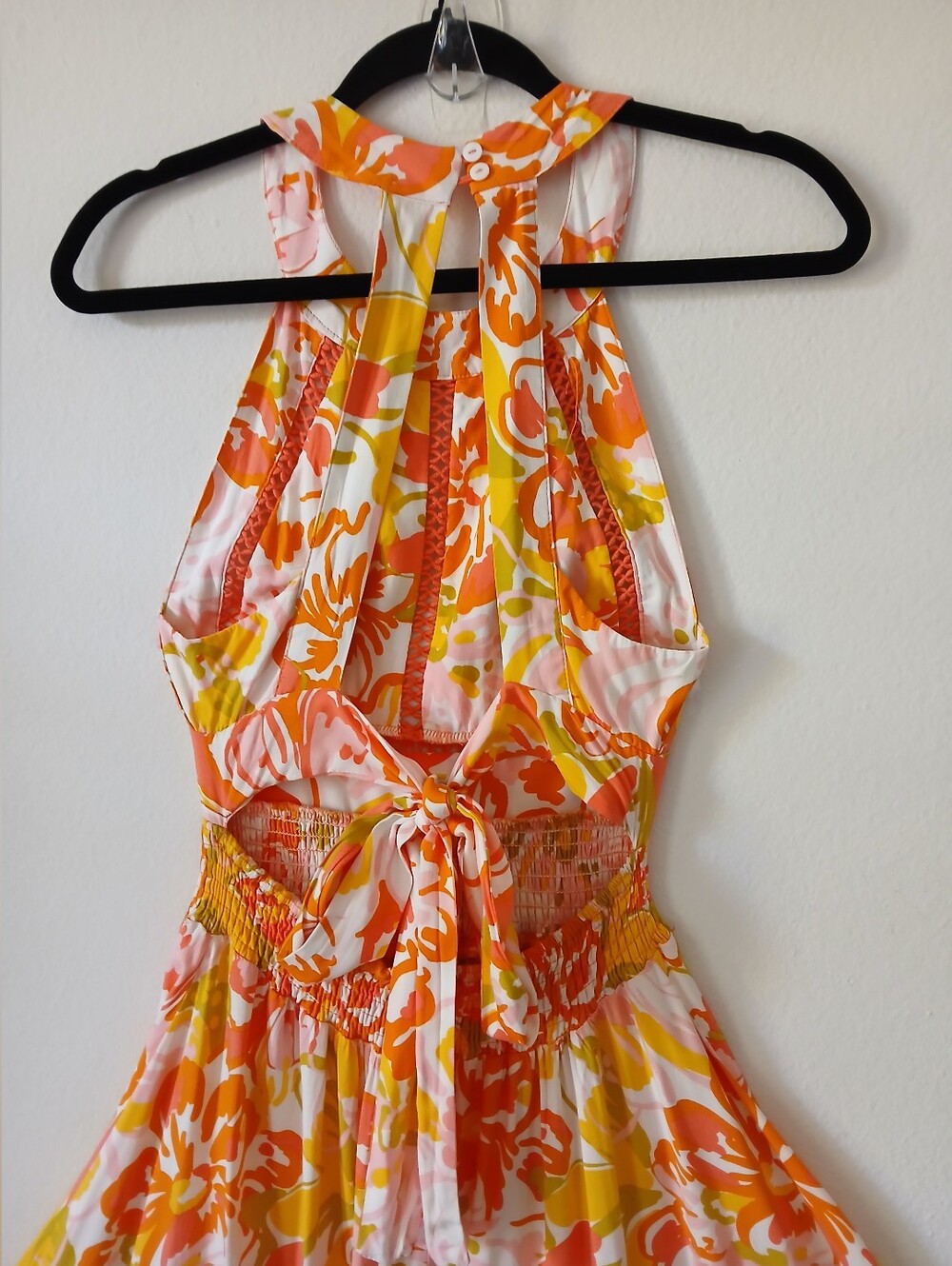 ABEL THE LABEL Floral Maxi Halter SUMMER Open Back Resort Dress Women's Size XS - Picture 8 of 11